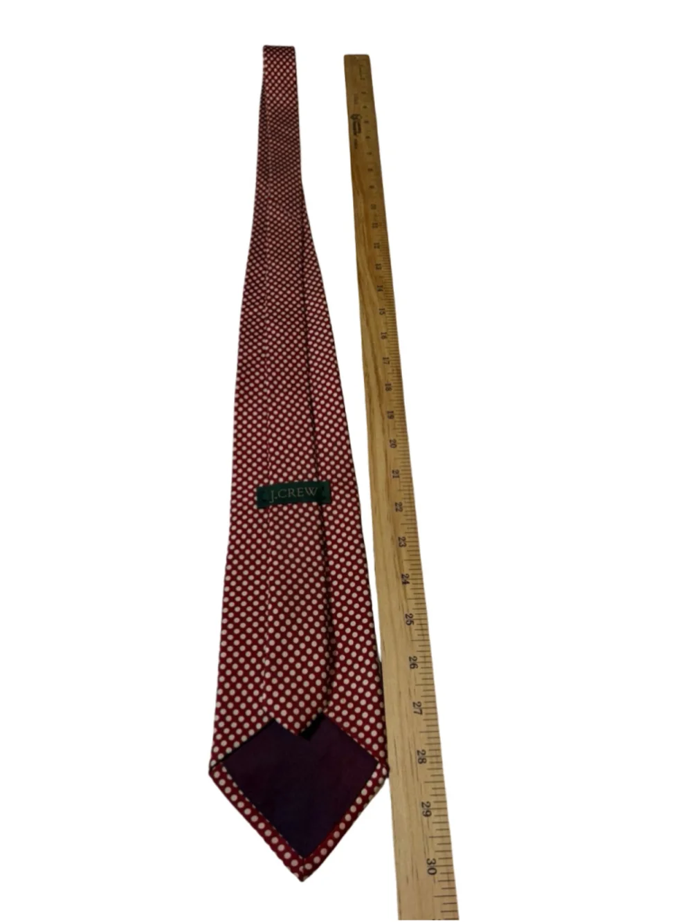 Vintage J.Crew Made in USA 100% Silk Red Polka Dot Men’s Necktie